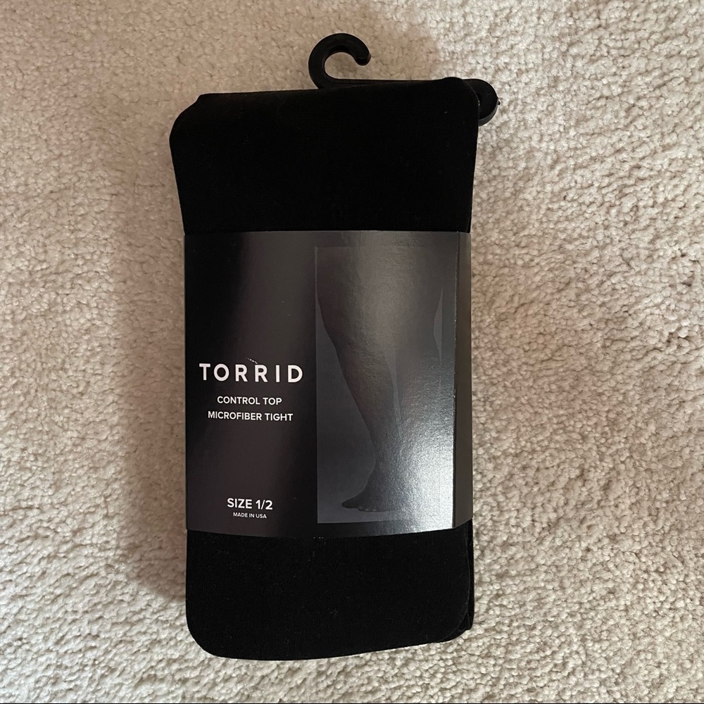 Black Control Top Microfiber Tights